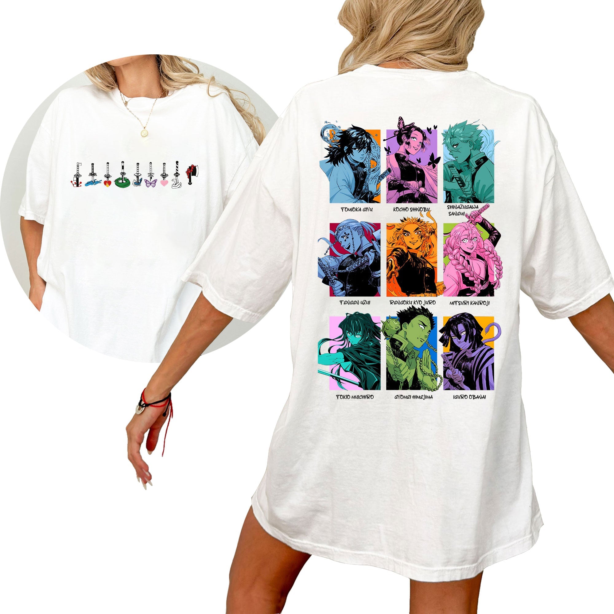 Demon Slayer Hashira Characters Unisex T-shirt- Hoodie- Sweatshirt