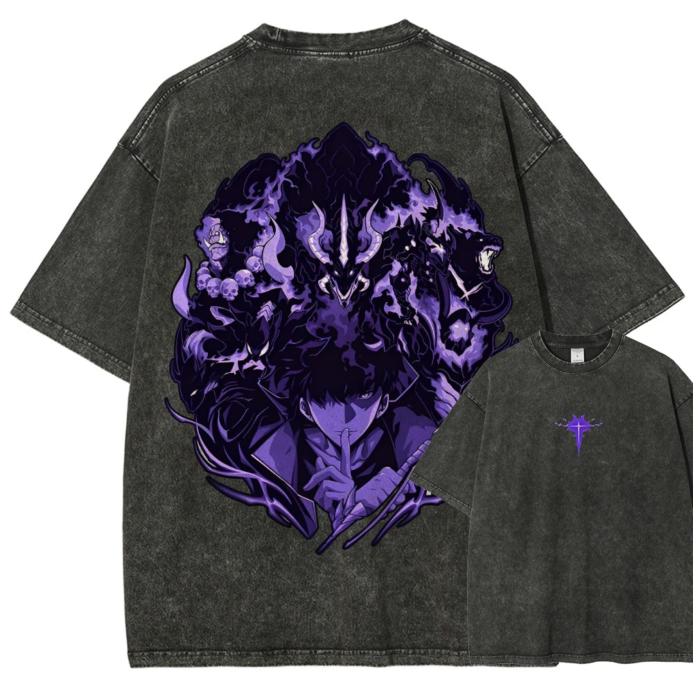 solo leveling Unisex Fit Washed T-Shirt 2501009735