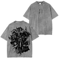 Retro Limited Sung Jin Woo Solo Leveling anime Washed Cotton T-shirt