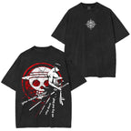 Roronoa Zoro x One Piece Anime Double Printed Vintage Washed Tee