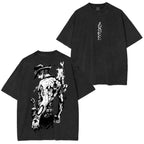 Portgas D. Ace One Piece Anime Double Printed Vintage Washed Tee