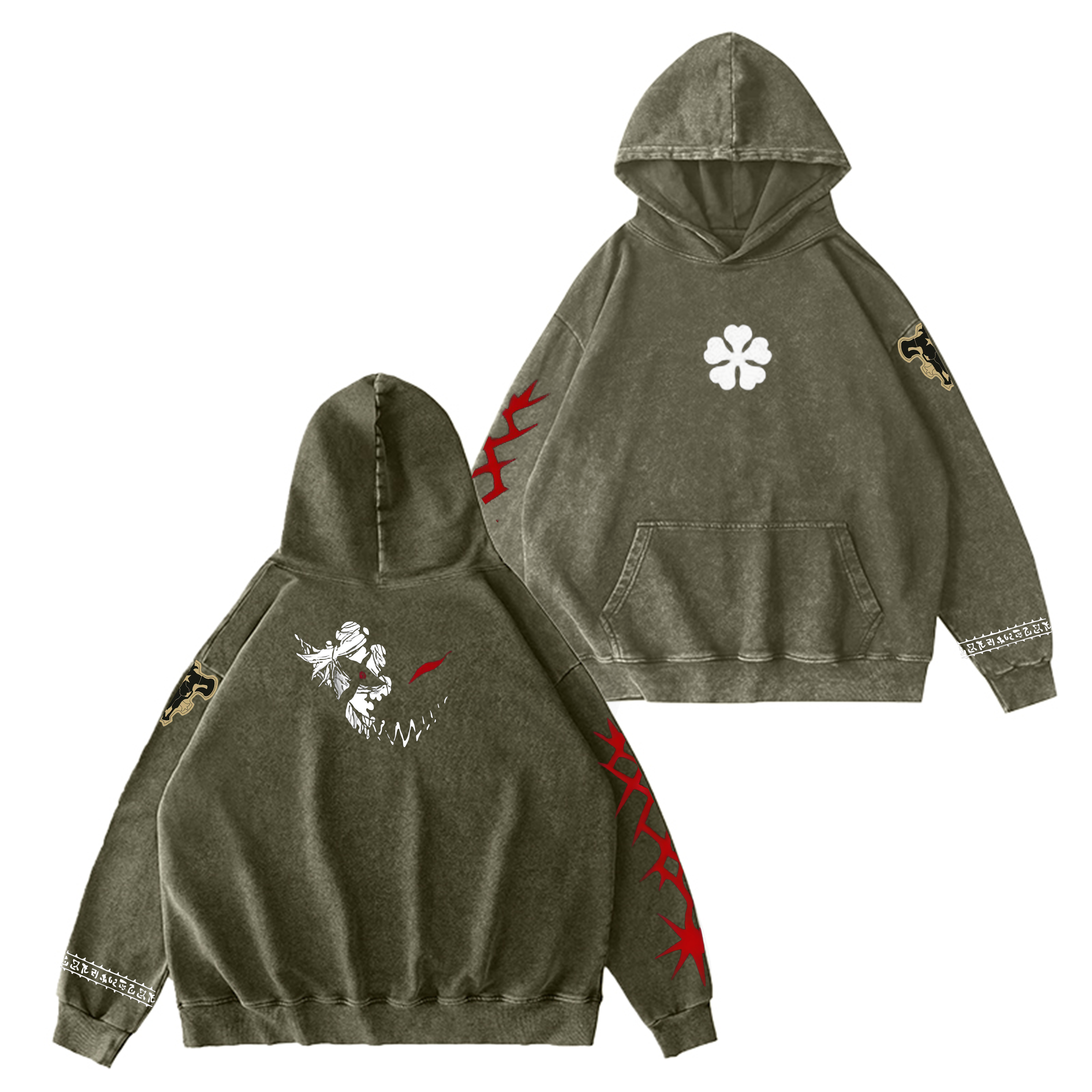 Black Clover Unisex Washed Hoodie