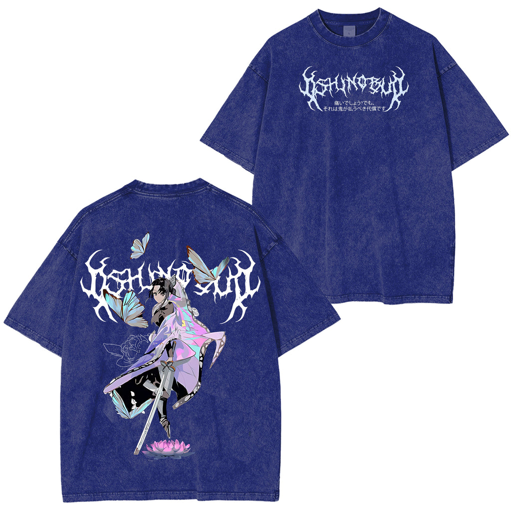 Demon Slayer Kimetsu no Yaiba Anime Double Printed Washed Tee