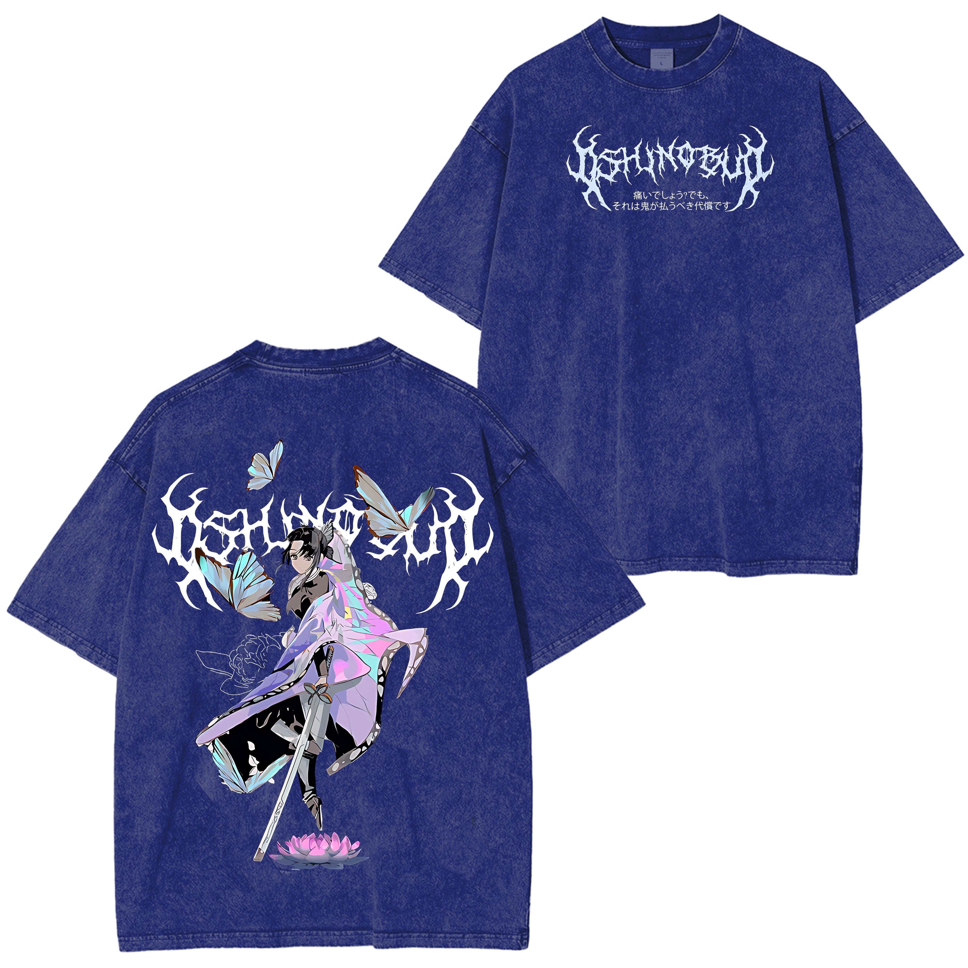Demon Slayer Kimetsu no Yaiba Anime Double Printed Washed Tee