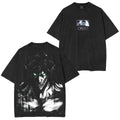Retro Heavy Eren Yeager x Attack On Titan V2 Anime Double Printed Men's Vintage Tees Oversized Washed Tee