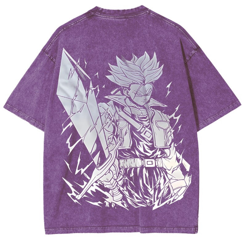 ANIME DRAGONBALL TRUNKS POWER SAIYAN WASHING VINTAGE TEE T-shirt