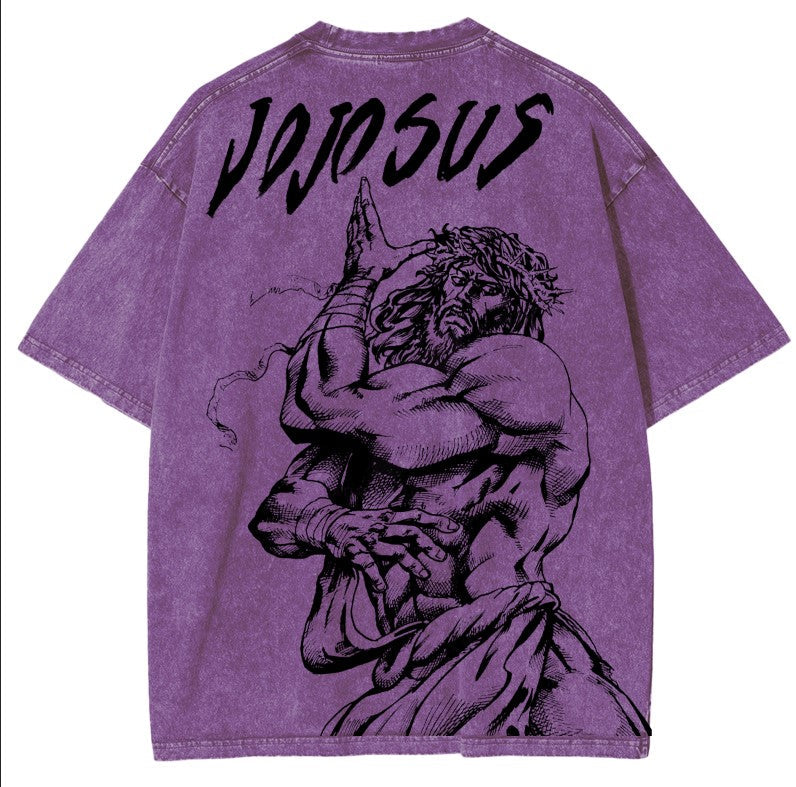 JOJO SUS Jojo's Bizarre Adventure Anime Double Printed Vintage Washed Tee