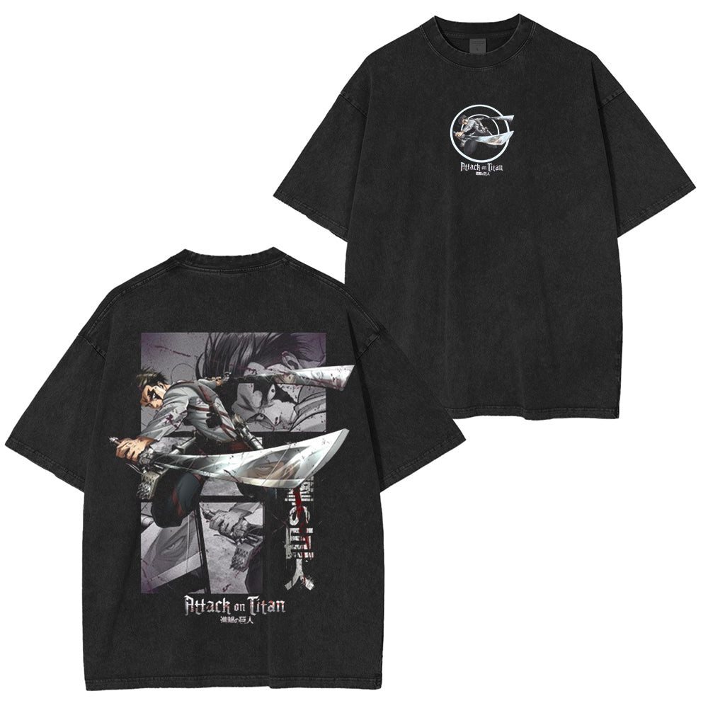 Hero Levi Attack on Titan Unisex Washed T-Shirt