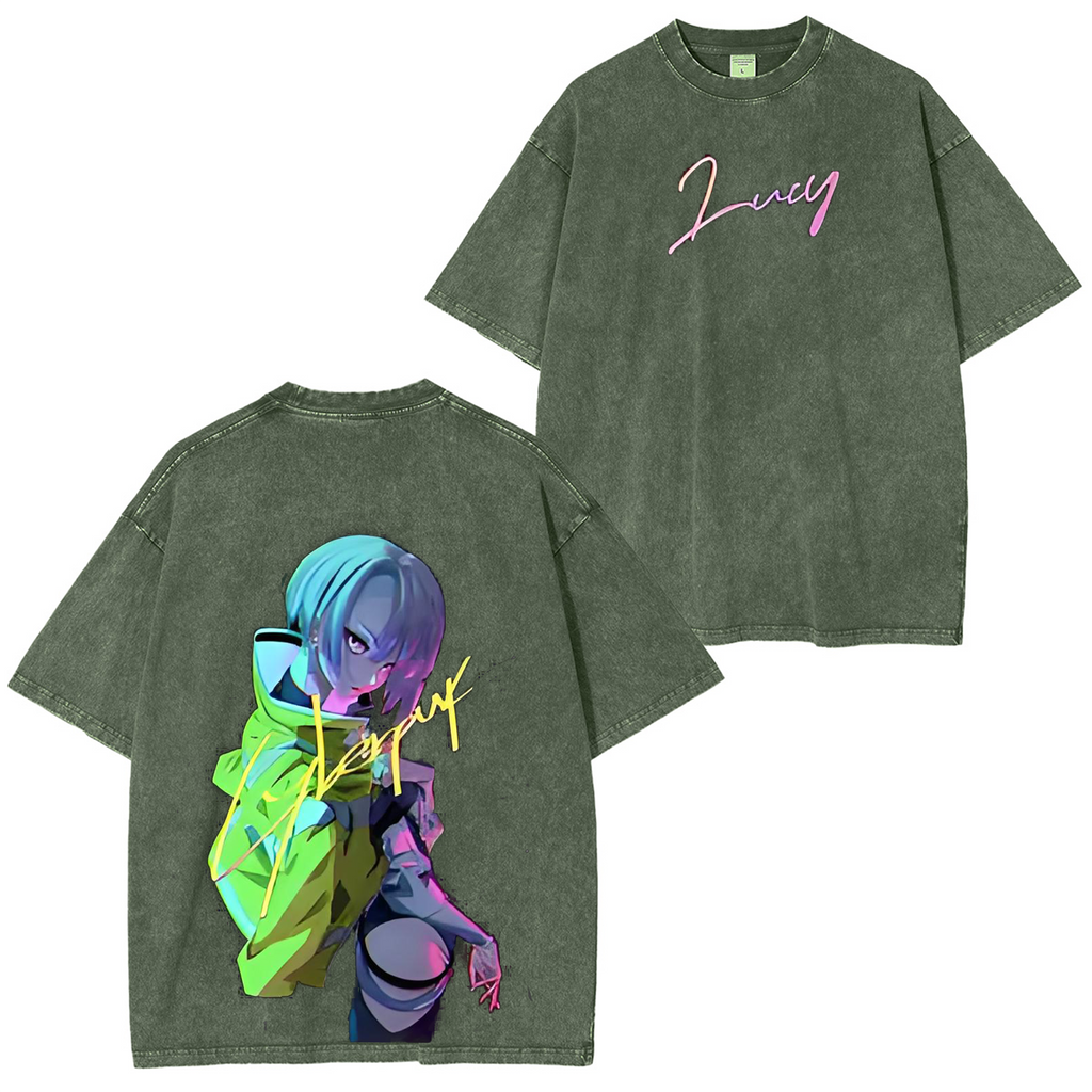 Lucy Cyberpunk Unisex Washed T-Shirt
