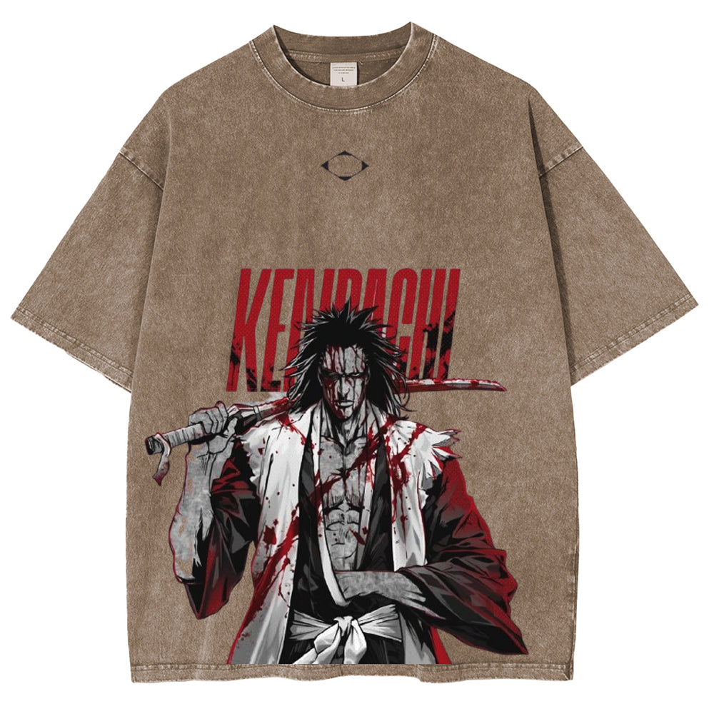 Zaraki Bleach Anime Unisex Washed T-Shirt