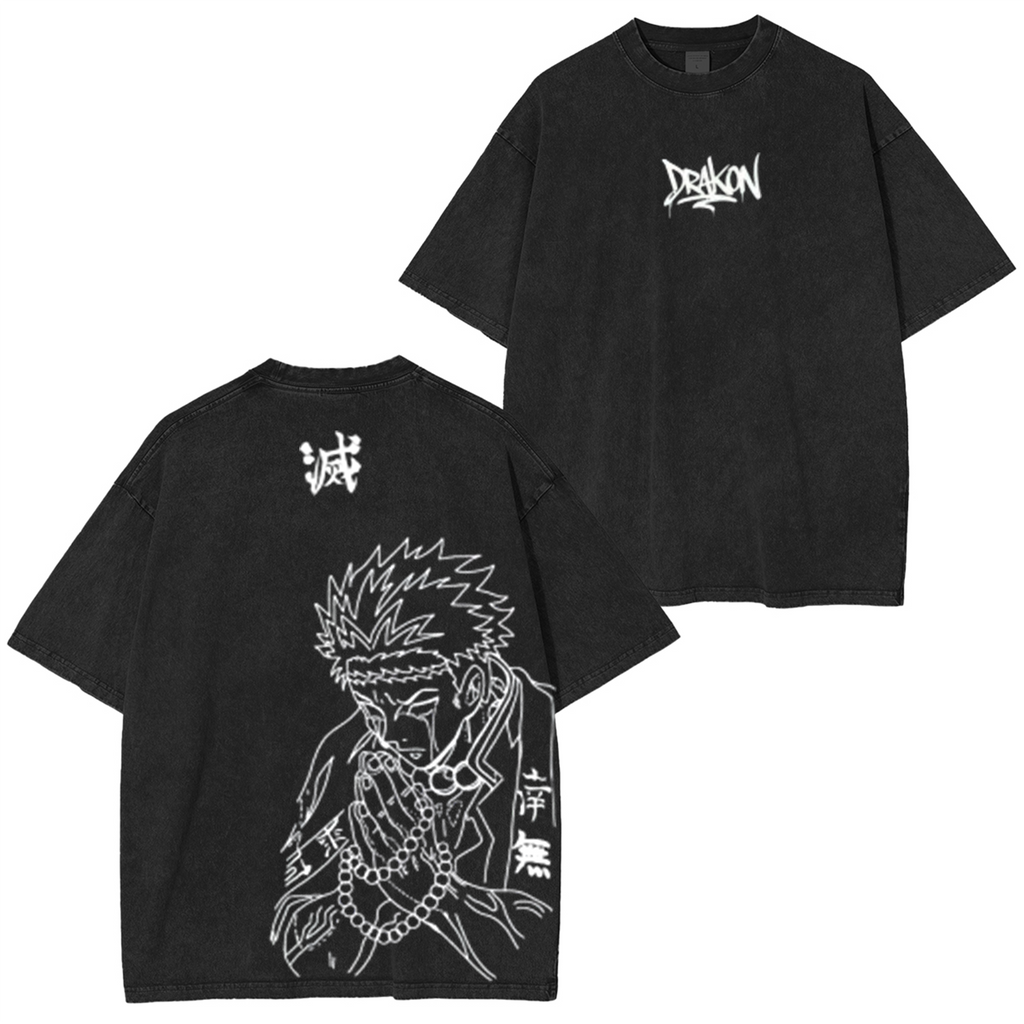 Demon Slayer Anime Unisex Washed T-Shirt