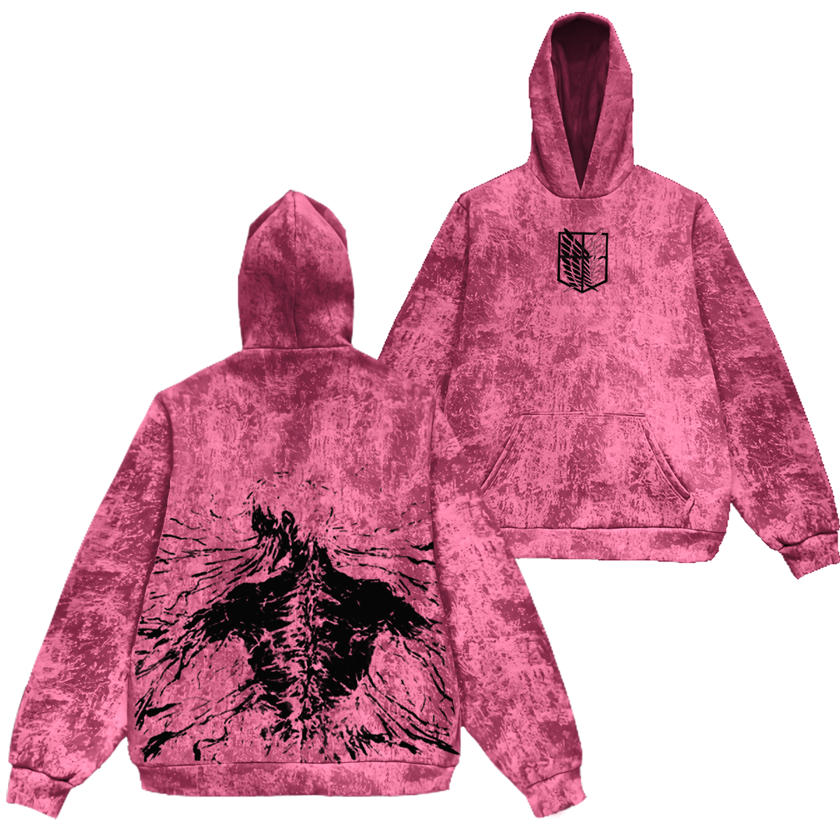 Eren Yeager Inspired Anime Eren Vintage Washed Hooded Sweatshirt