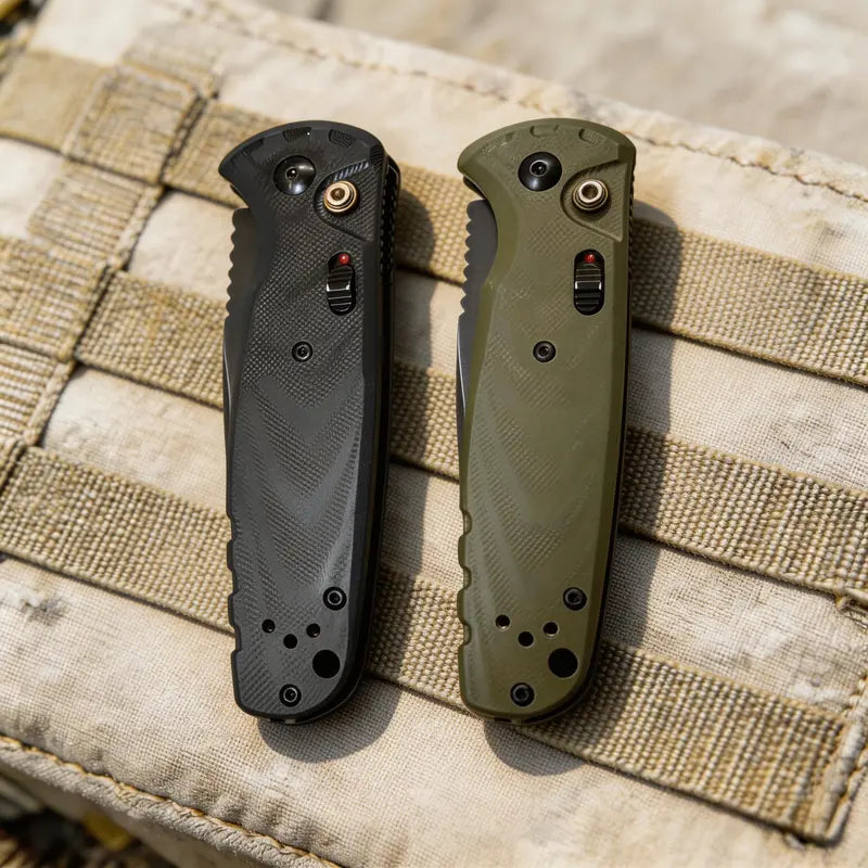 Tactical Military Folding Knife - G10 Anti-Slip Handle, High-Carbon Steel EDC Pocket Tool for Camping & Survival