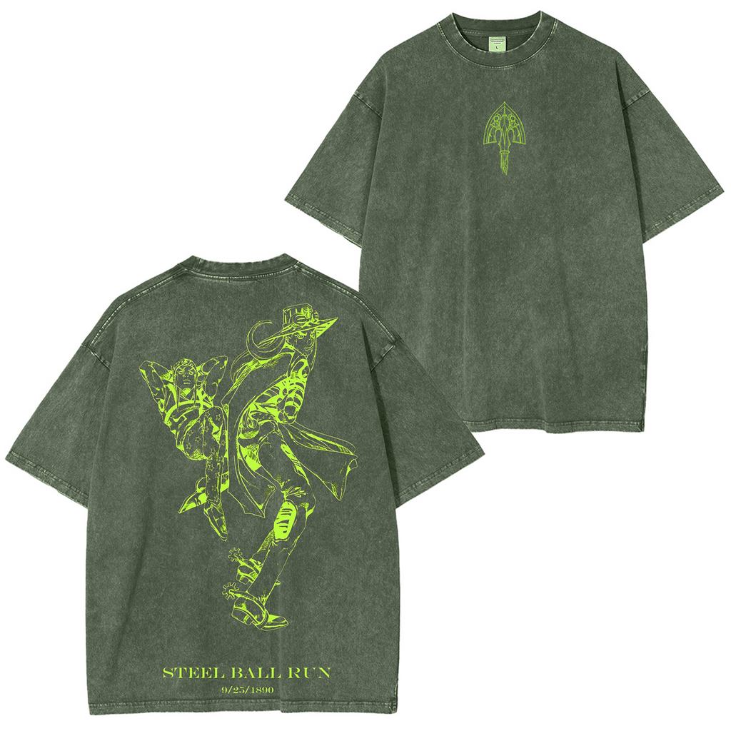 JoJo's Bizarre Adventure Vintage Unisex Washed T-Shirt