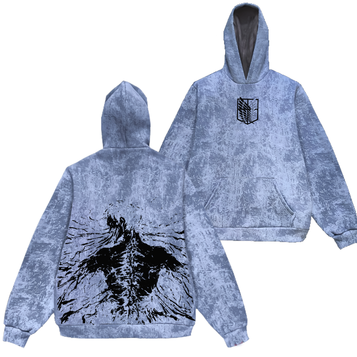 Eren Yeager Inspired Anime Eren Vintage Washed Hooded Sweatshirt