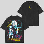 Retro Limited Edgerunners Neoncore Lucy Unisex Acid Washed Lightweight T-Shirt
