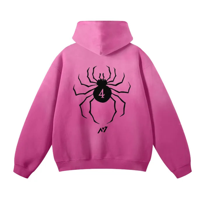Phantom Jester Streetwear Hoodie Pink Washed