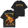 Anime Kyojuro Rengoku Demon Slayer Graphic Vintage T-Shirt
