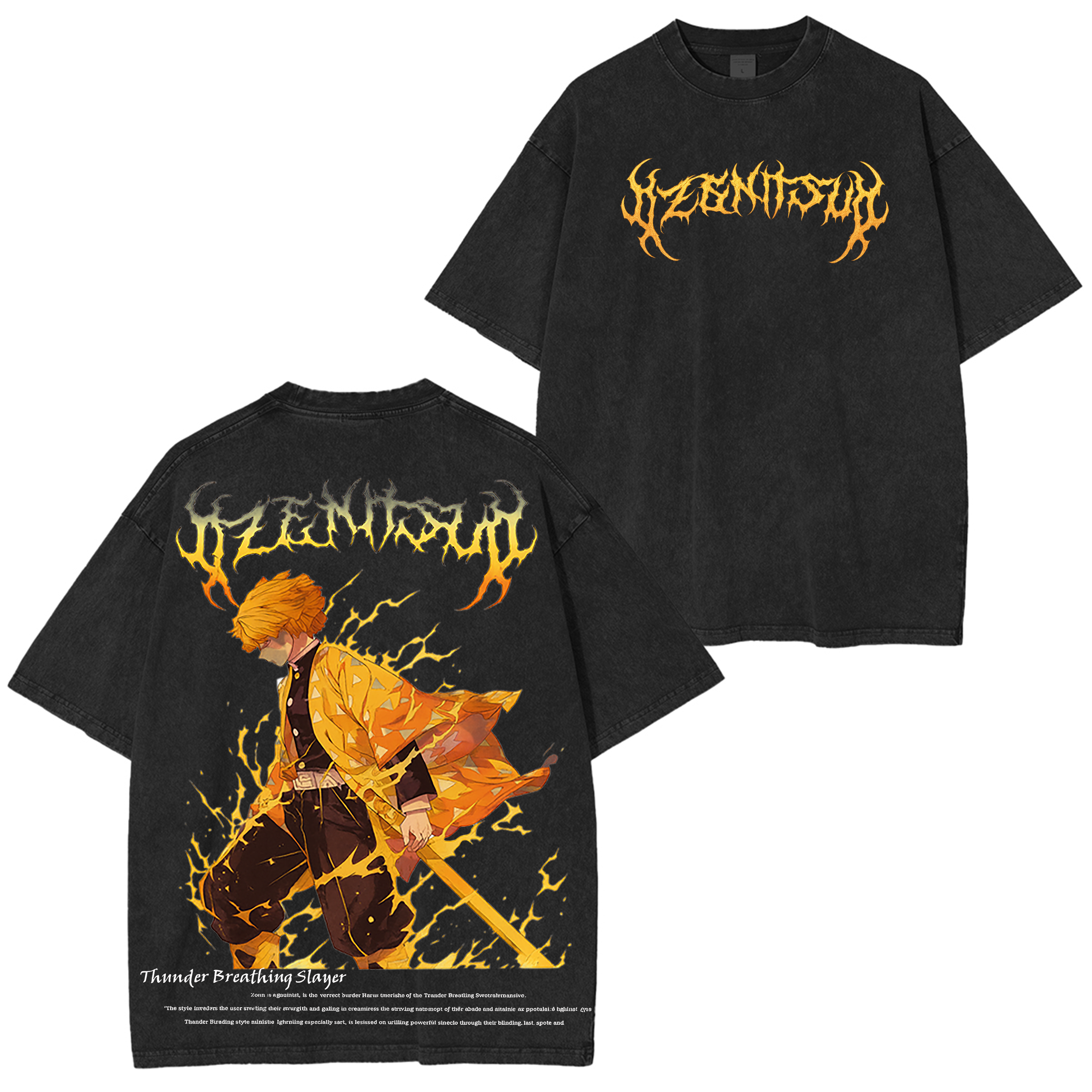 Anime Kyojuro Rengoku Demon Slayer Graphic Vintage T-Shirt
