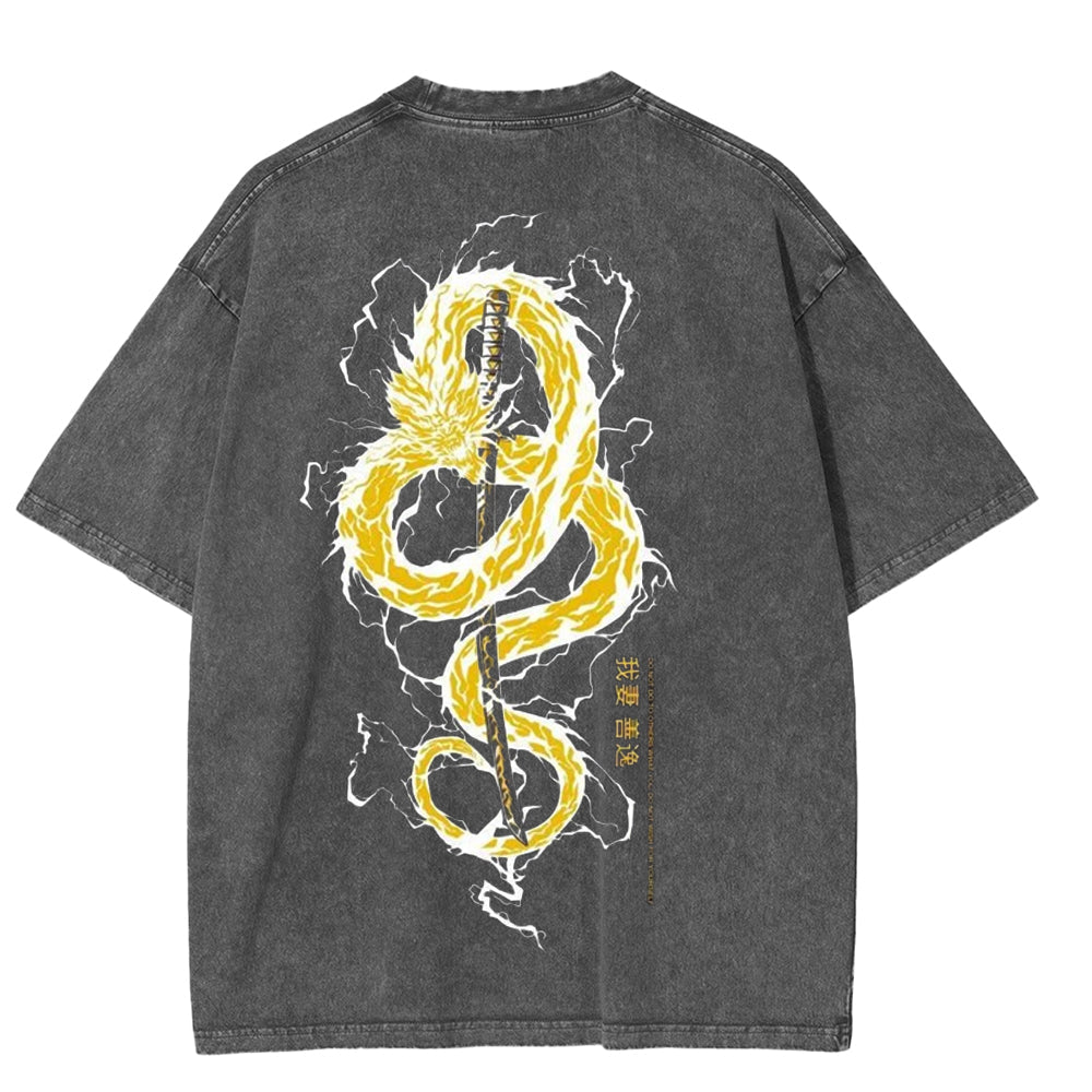 Zenitsu Anime Unisex Washed T-Shirt