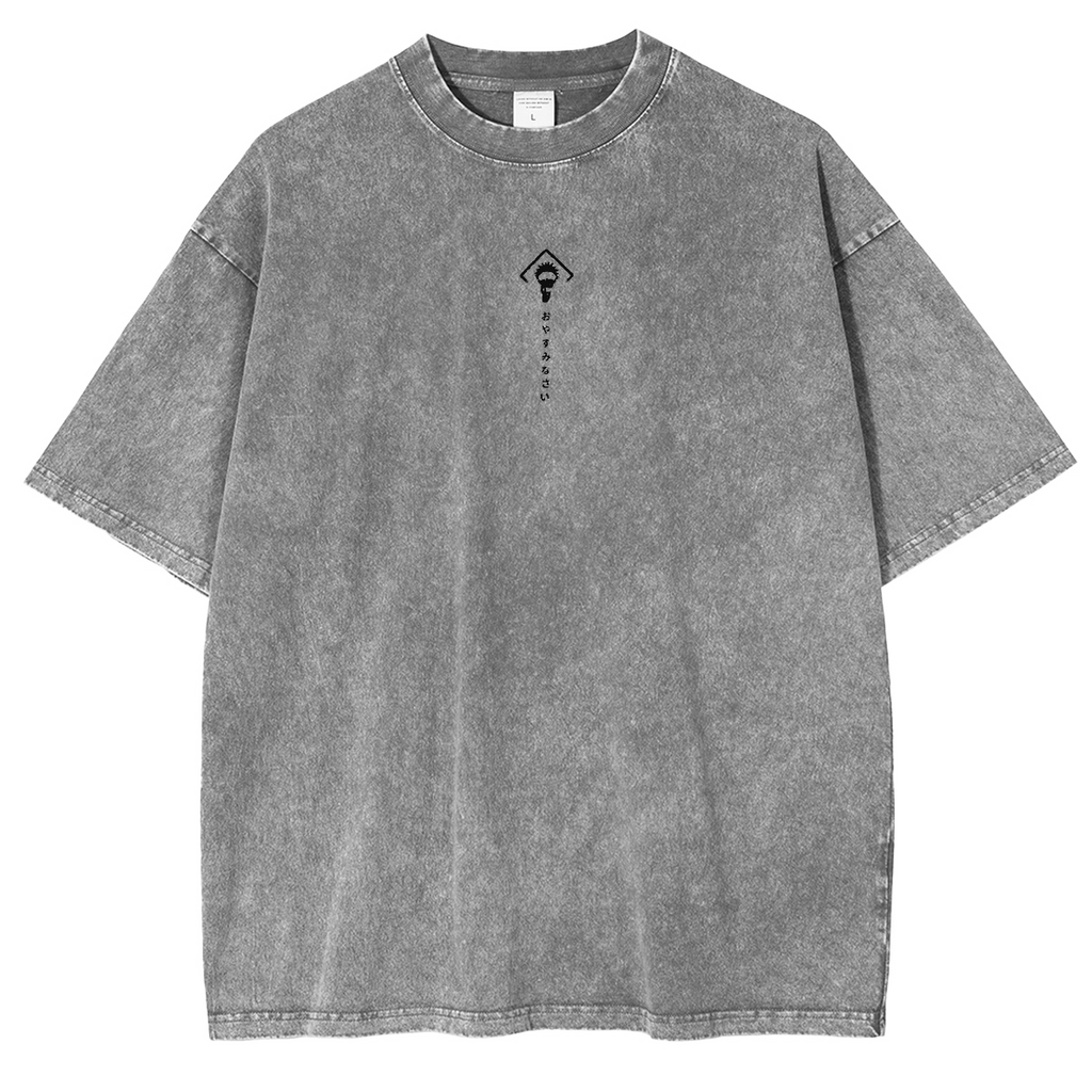 Jujutsu Kaisen Anime Acid Washed Oversize T-Shirt Yuji Itadori Anime Tee Gift For Him