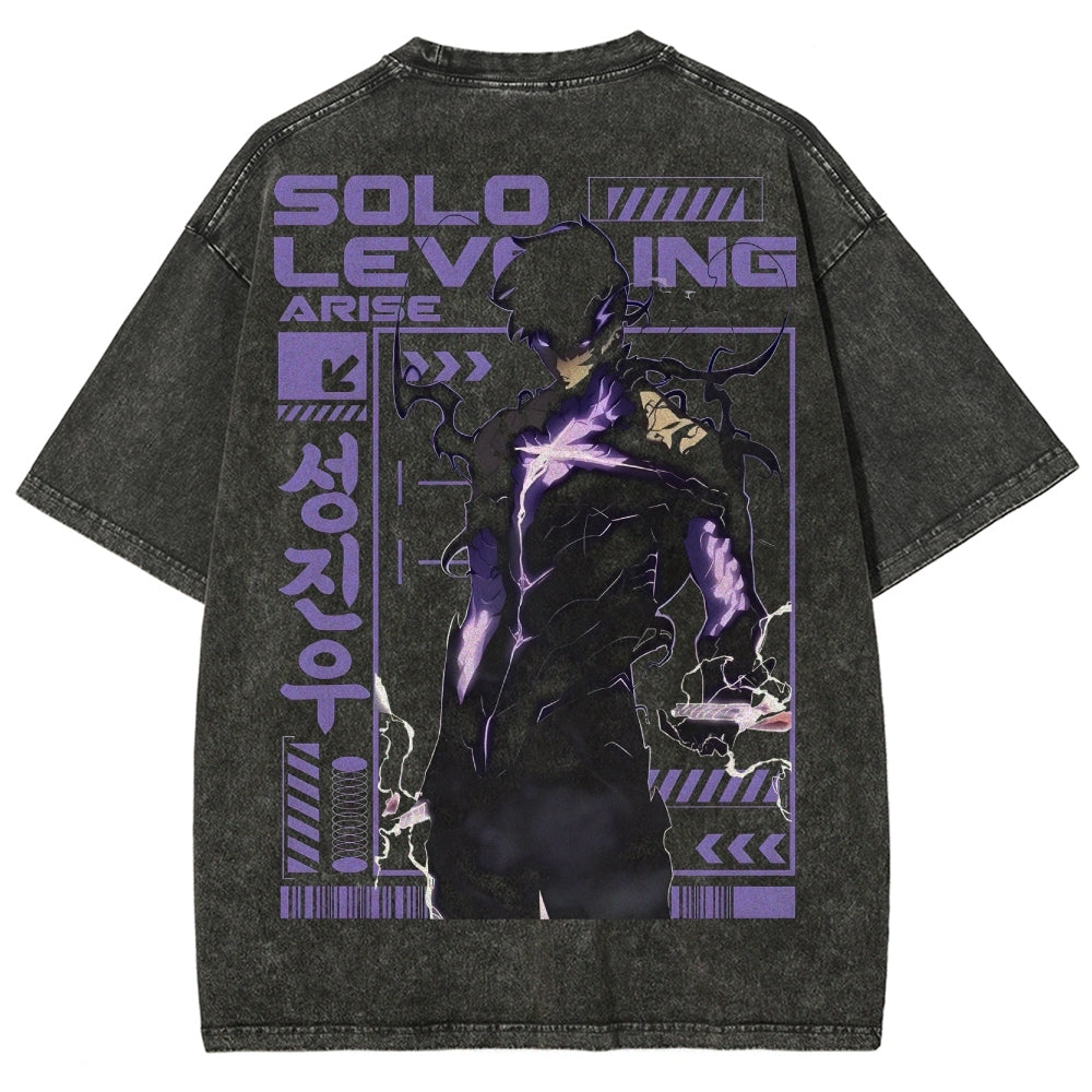 Solo Leveling Arise Printed Unisex Washed T-Shirt