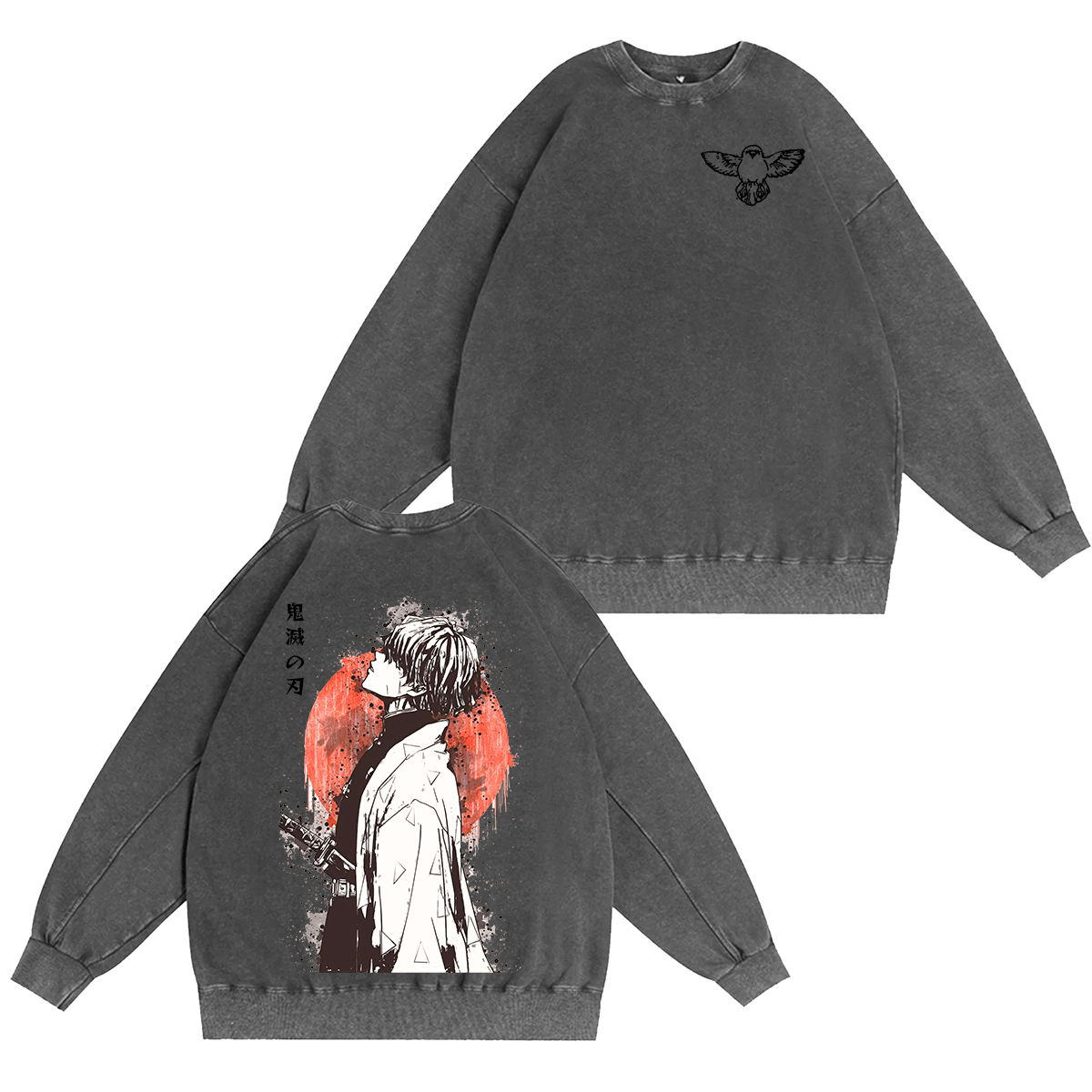 Zenitsu  Demon Slayer Anime Unisex Washed Crewneck Sweatshirt
