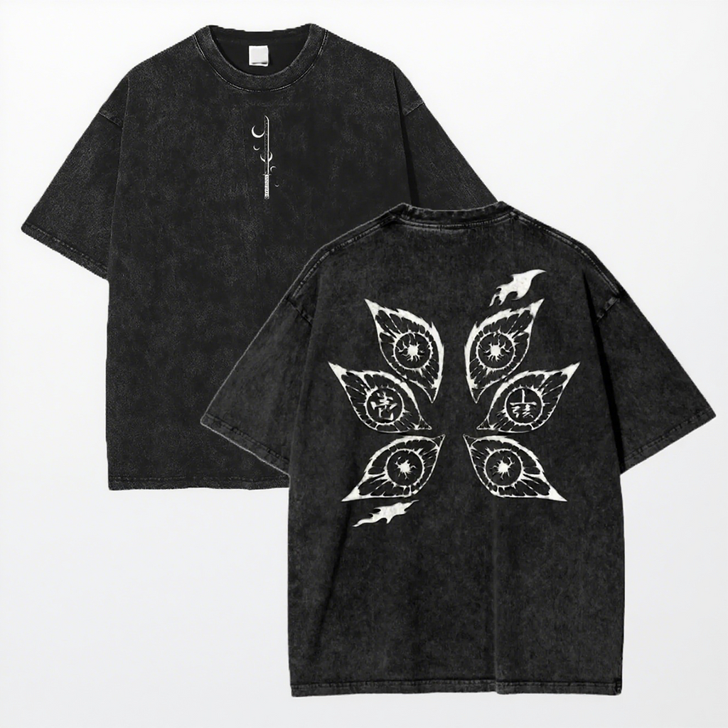Demon Slayer Anime Acid Washed Oversize T-Shirt