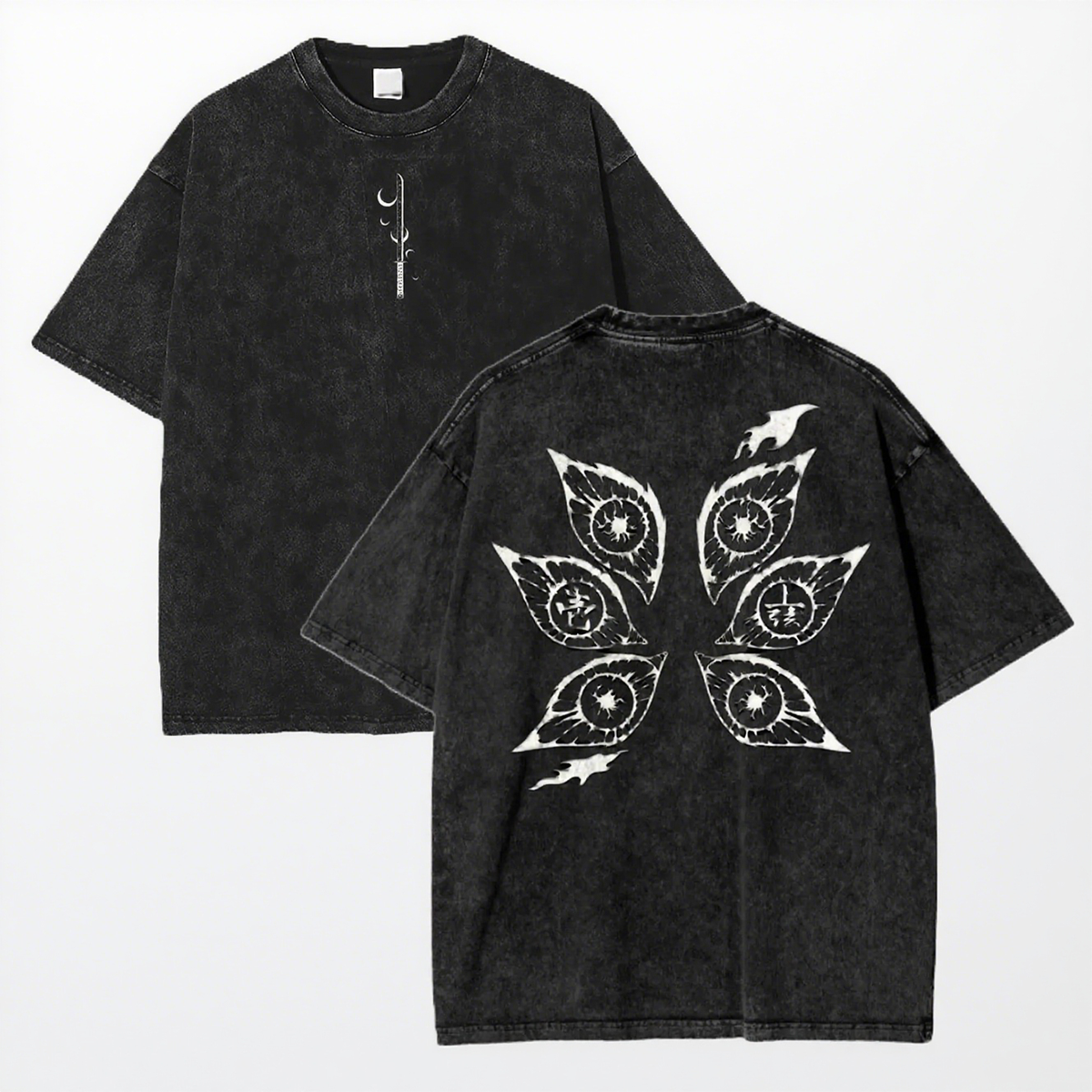 Demon Slayer Anime Acid Washed Oversize T-Shirt