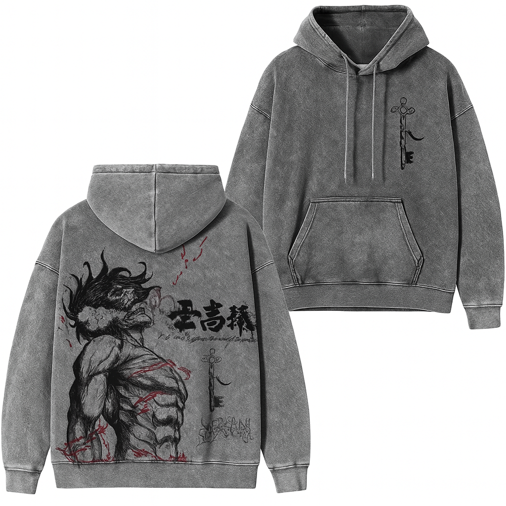 Attack on Titan Eren Yeager Vintage Washed Oversize T-Shirt