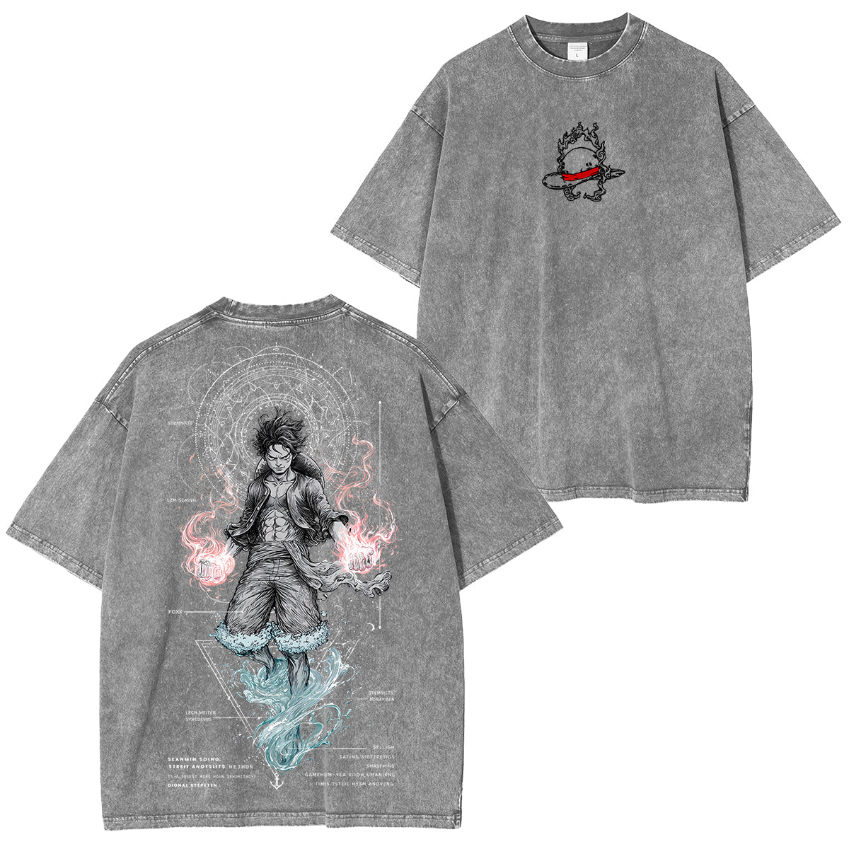 Luffy One Piece Unisex Washed T-Shirt