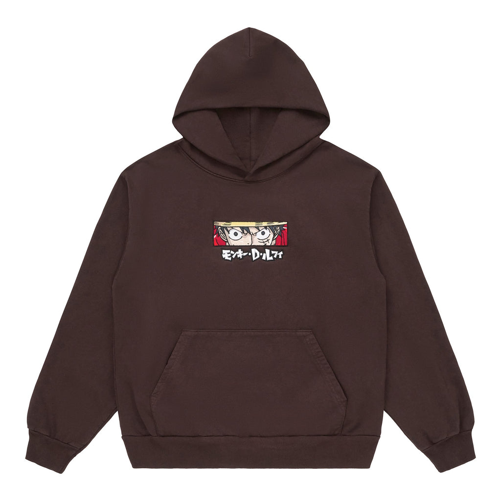 ONE PIECE LUFFY EYES HOODIE (CHOCOLATE)