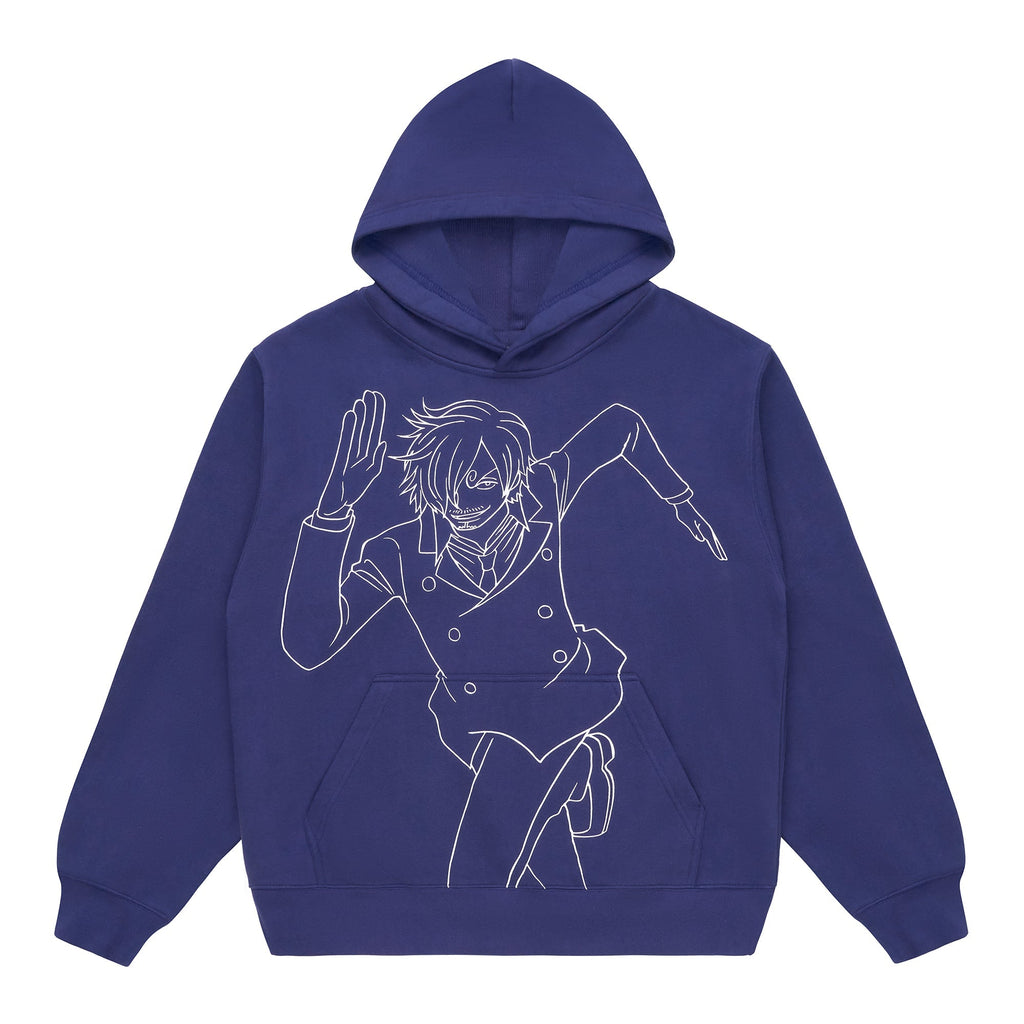 ONE PIECE SANJI SINGLE LINE HOODIE (Navy) *PRE ORDER*