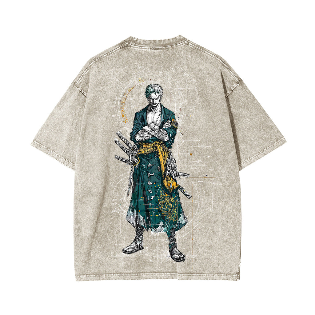 Zoro One Piece Unisex Washed T-Shirt