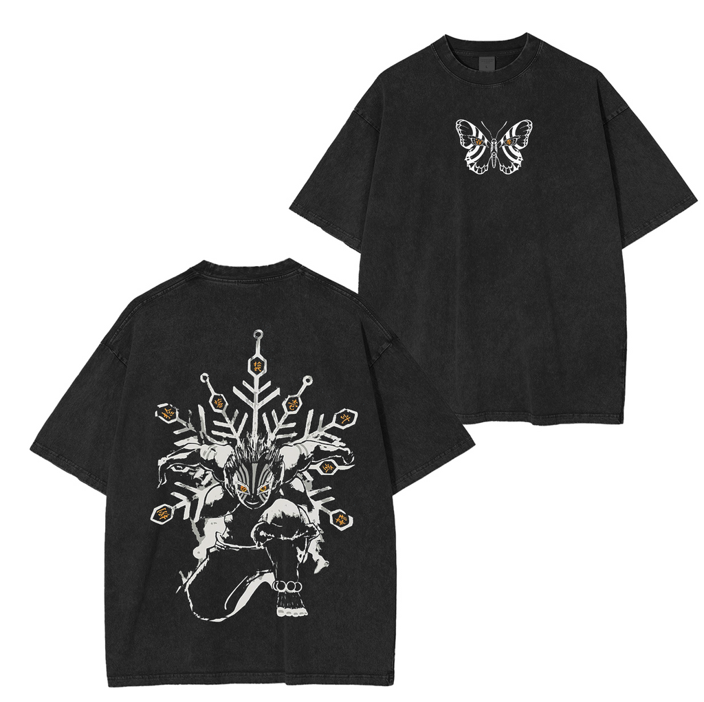 Upper Moon Three,Demon Slayer Anime Unisex Washed T-Shirt