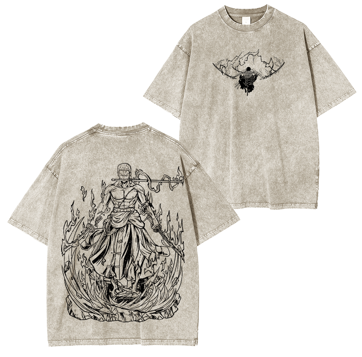 Asura Zoro,One Piece  Anime Unsiex Washed T-Shirt