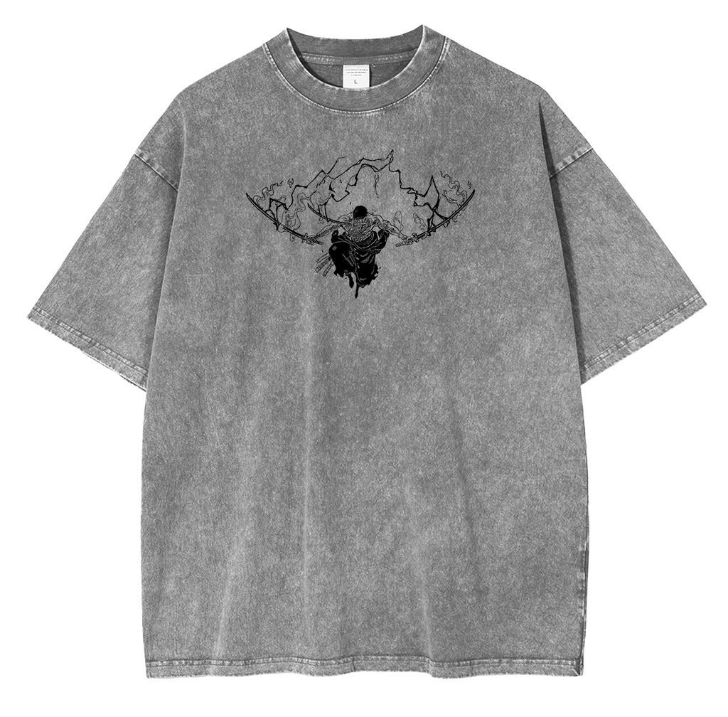 Asura Zoro,One Piece  Anime Unsiex Washed T-Shirt
