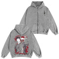 Jujutsu Kaisen Anime Unisex Washed Zip Up Hoodie