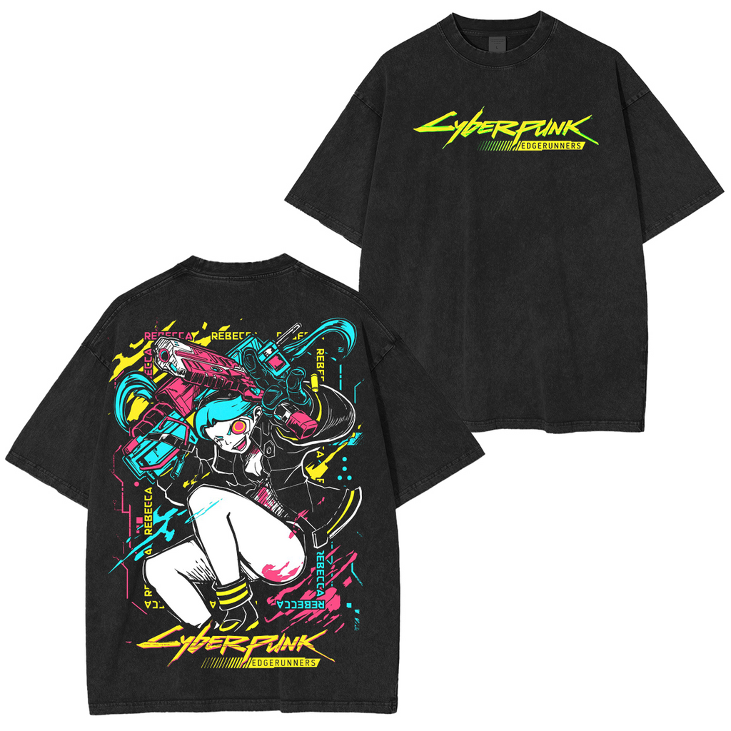 Rebecca Cyberpunk 2077 ,Cyberpunk Edgerunners Anime Unisex Washed T-Shirt