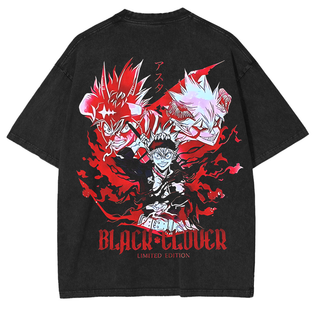 Asta Black Clover Vintage Anime Unisex Washed T-Shirt