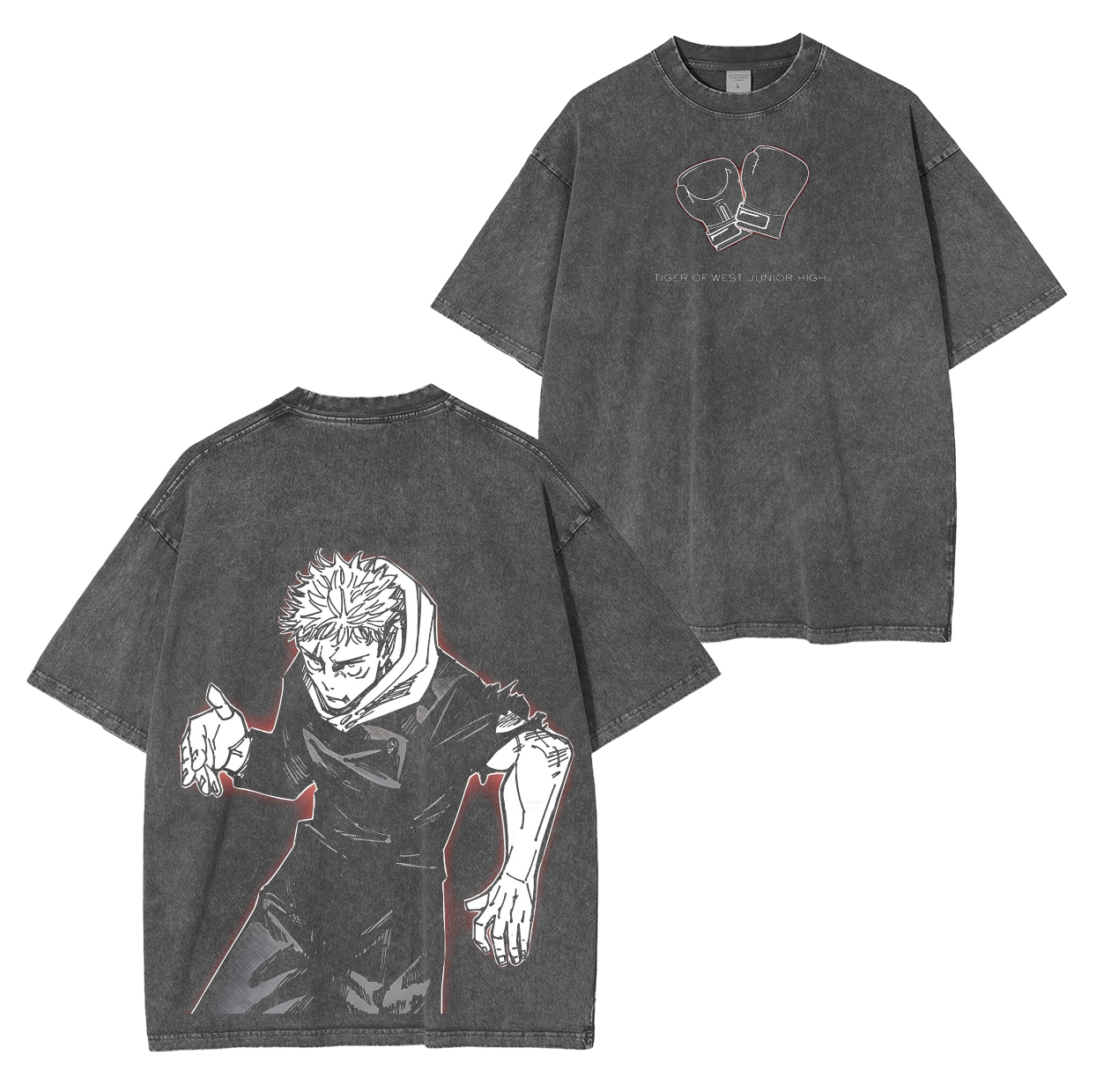 Itadori Yuji Jujutsu Kaisen Anime Unisex Washed T-Shirt