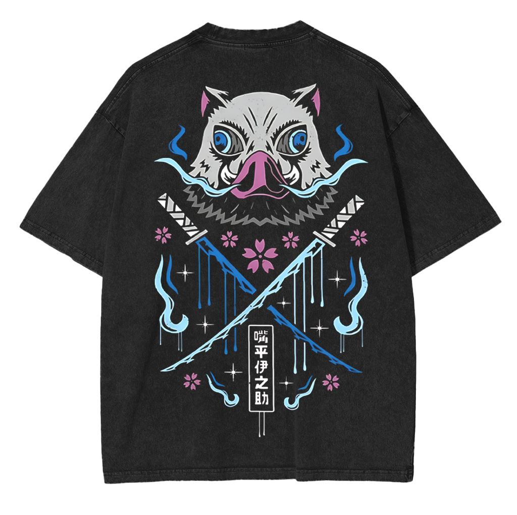 INOSUKE ,Demon Slayer Anime Unisex Washed T-Shirt