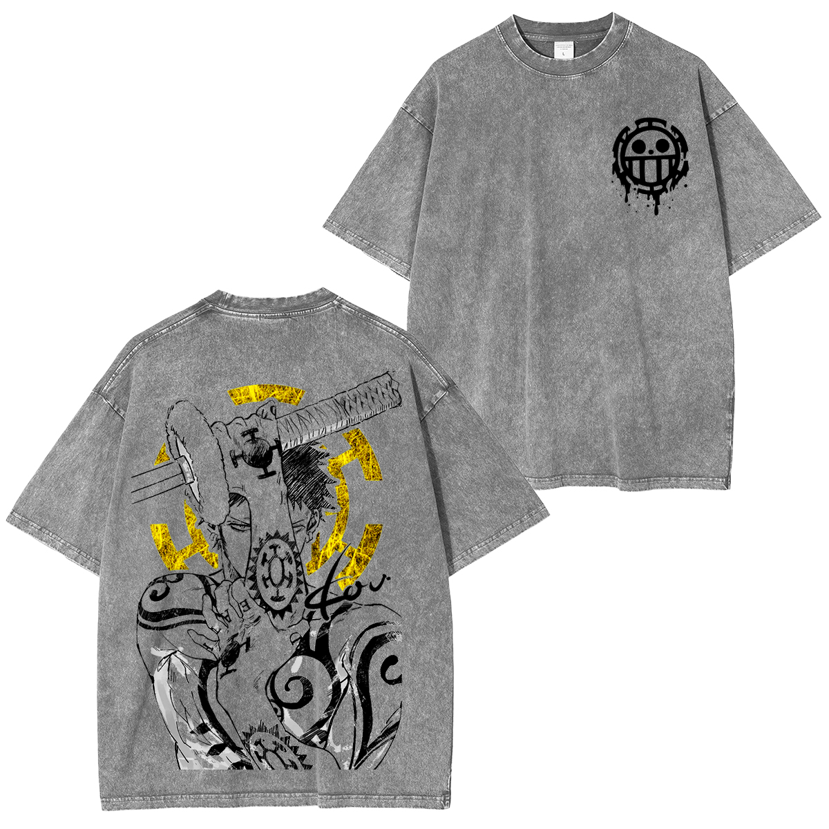 Trafalgar D. Water Law,One Piece Anime Unisex Washed T-Shirt