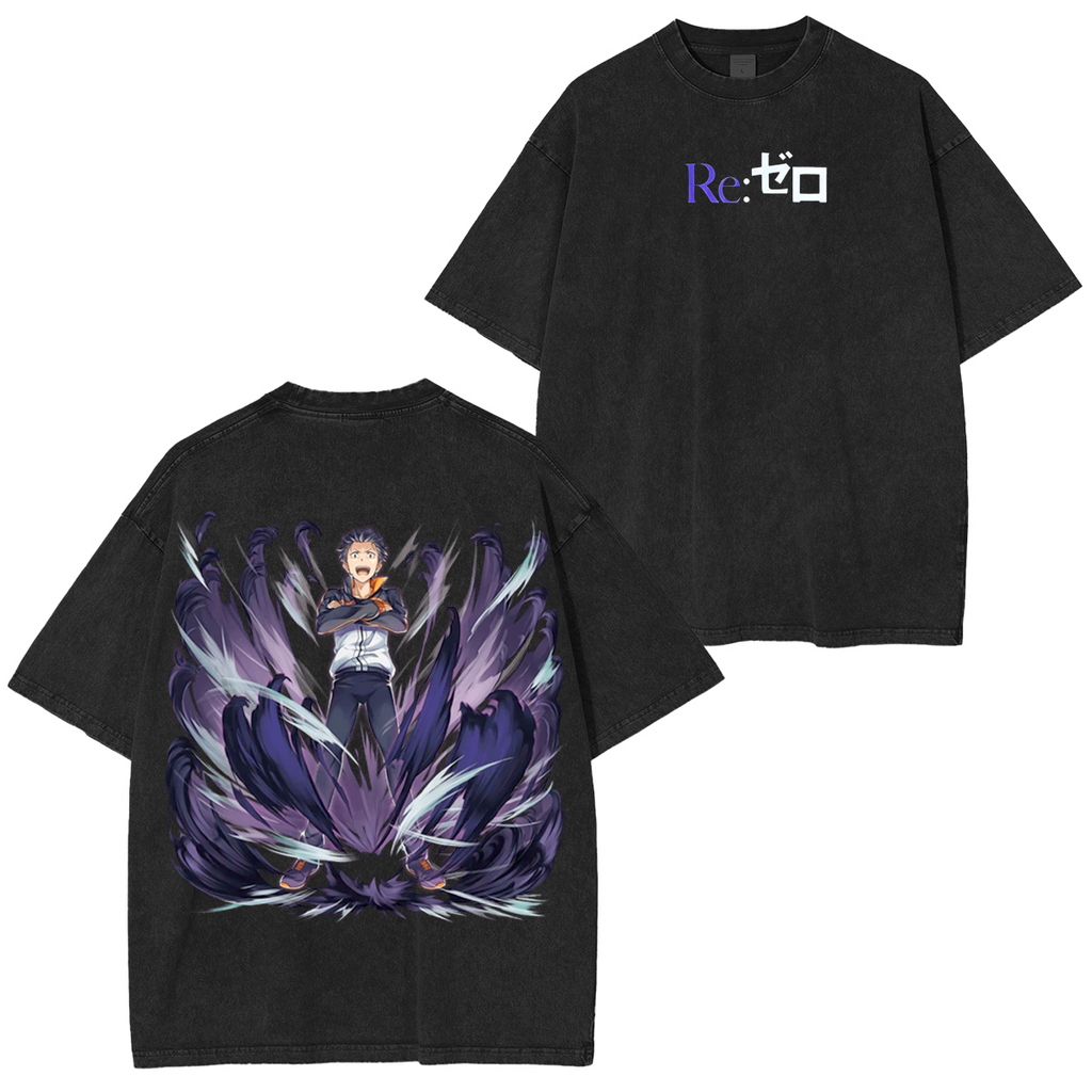 Re:Zero Anime Unisex Washed T-Shirt