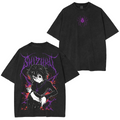 Hunter x Hunter Shizuku Murasaki Letras Morada Anime Unisex Washed T-Shirt