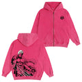 One Piece Doflamingo Unisex Washed Zip Up Hoodie