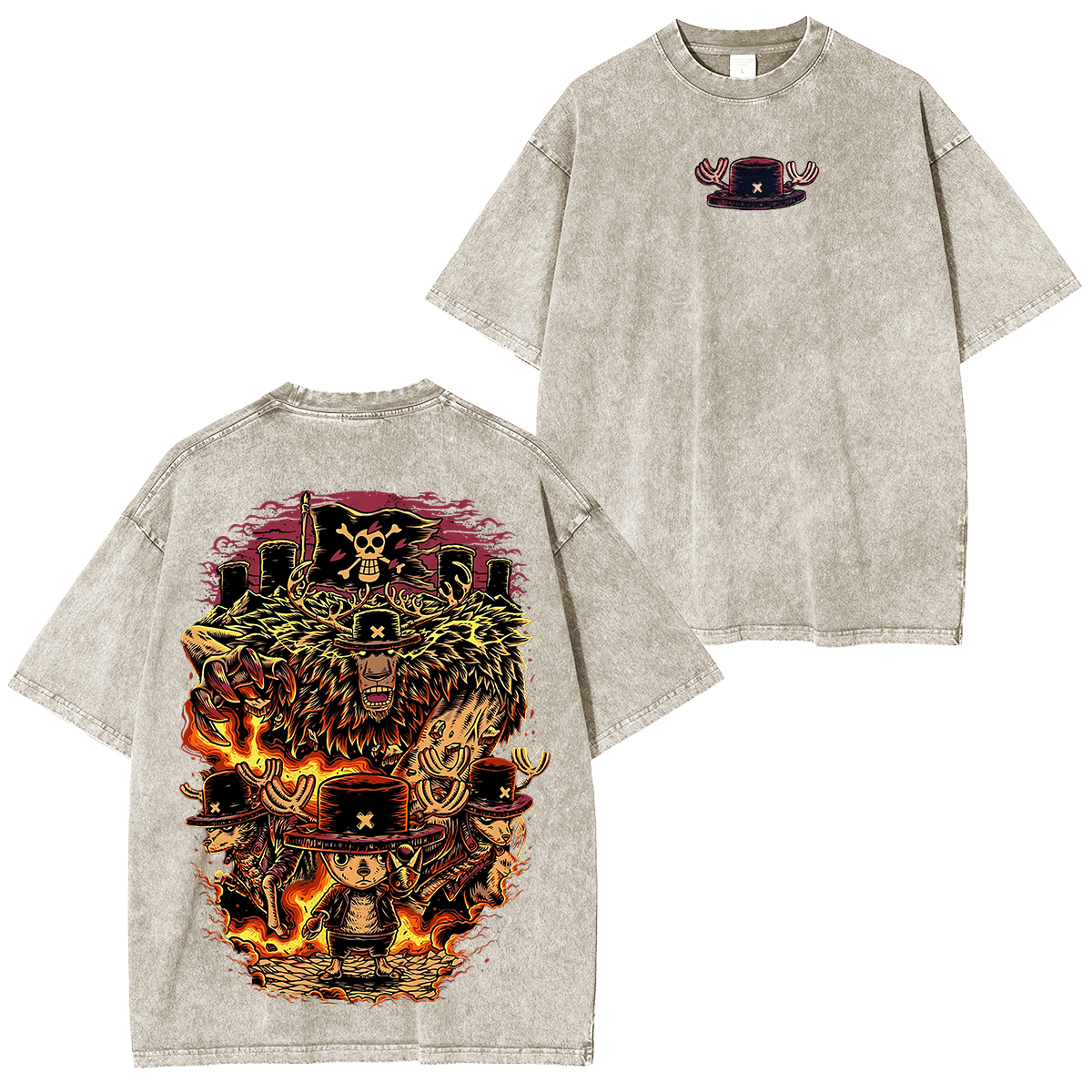 One Piece Anime Unisex Washed T-Shirt