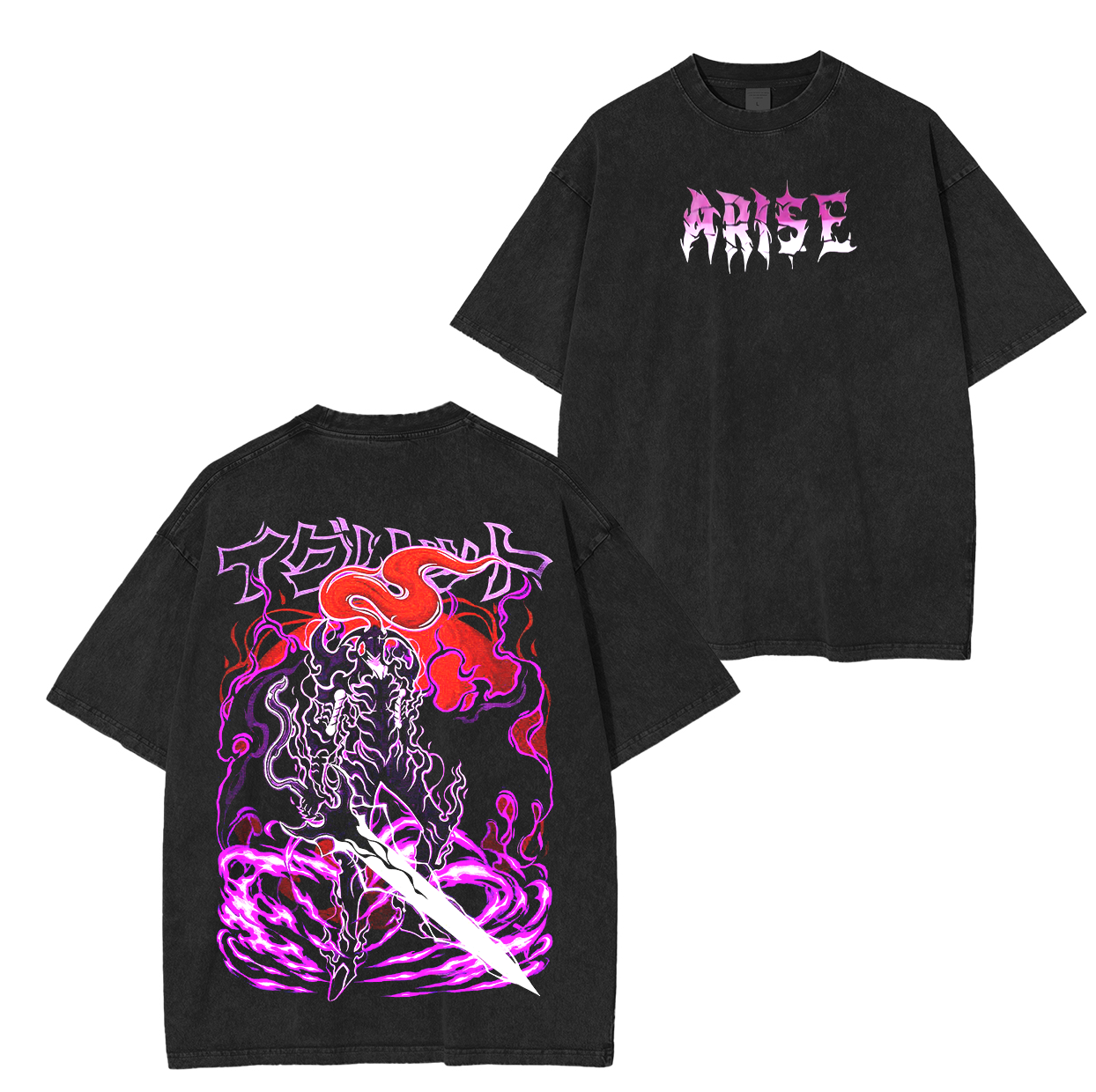 Igris Monarchs Army - Solo Leveling Anime Unisex Washed T-Shirt