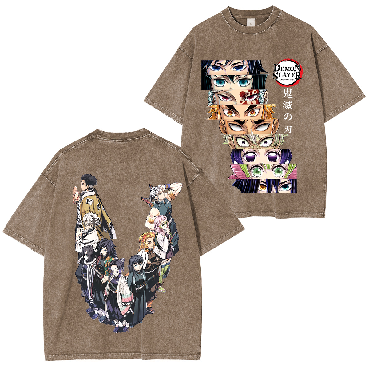 Demon Slayer Hashira  Vintage Anime Unisex Washed T-Shirt