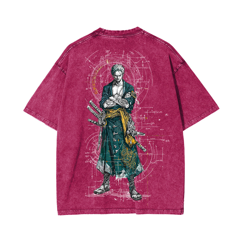 Zoro One Piece Unisex Washed T-Shirt